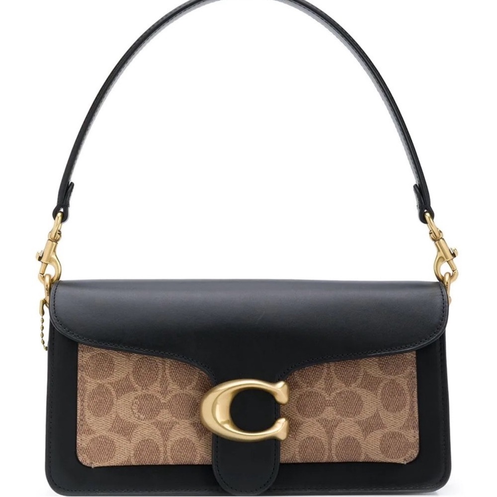Coach tabby Black and Tan Signature Shoulder Bag 26
